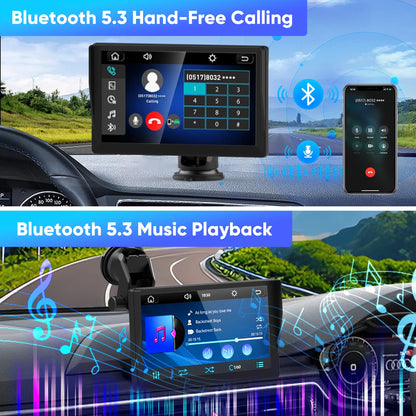 Portable 9'' Touchscreen Monitor Wireless Apple Carplay, Android Auto, New